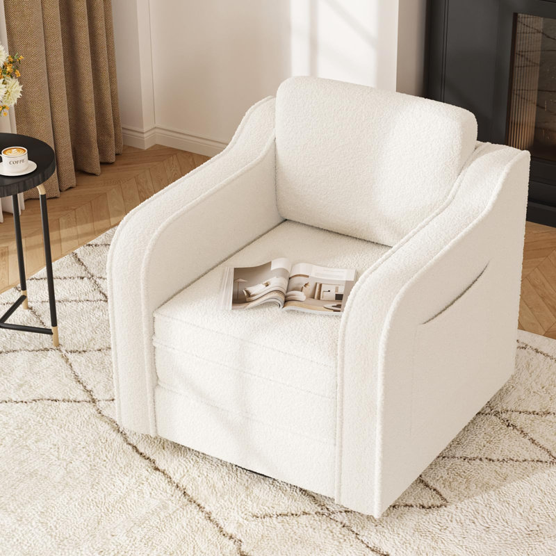Sherpa Barrel Chair With Armrest