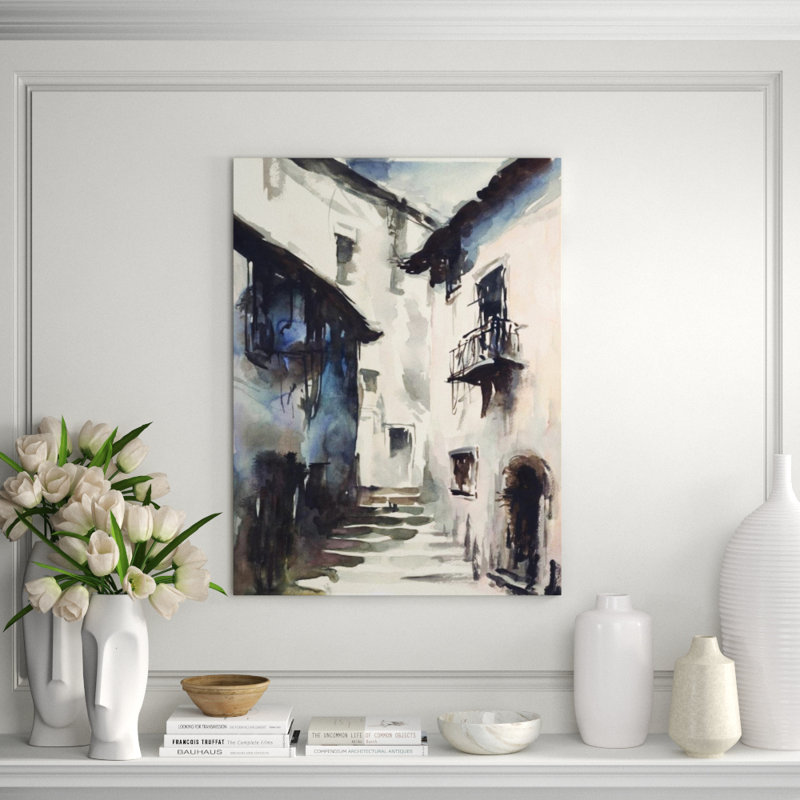 Street In Italy I Print by Janice Sadler, 40" H x 30" W x 1.5" D, Outdoor