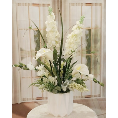 Faux Silk Arrangement in Vase