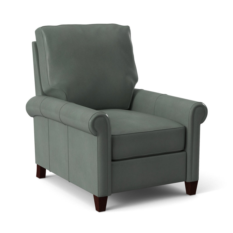 Haskins Recliner, Aspen Lenado Brown Genuine Leather, Mahogany, Manual