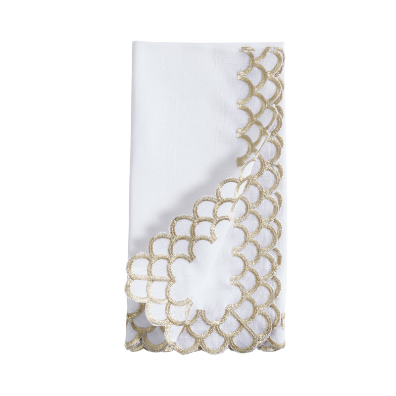 Odelia Collection Polyester No Pattern Rectangle Napkin, Gold