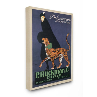 «Vintage Women's Fashion Campaign with Leopard» par Ernest Montaut - impression d'art graphique