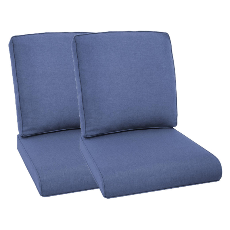 Allo Pillow And Cushion Set Deep Seat Indoor/Outdoor Water-Resistant- 25" X 22" X 4", Blue, 2