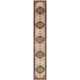 Canvello Serapi Hand-Knotted Ivory/Navy Wool Runner Rug-10' X 13'11"