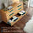 ACACIA Harmony 6-Drawer Dresser – Solid Wood Bedroom Dresser With CNC Circle Pattern – Zen Sand Garden Inspired, Mid-Century Wide Chest-114480325