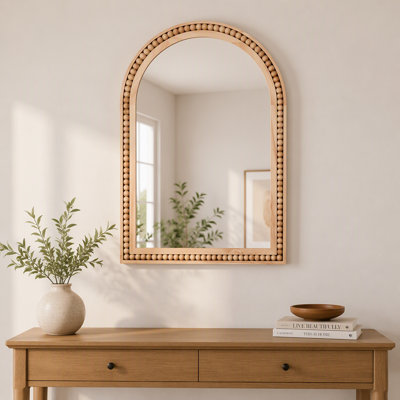 Miroir de meuble-lavabo mural rond en perles de rocaille sculpté à la main pour salle de bain, vestibule, salon, foyer, foyer