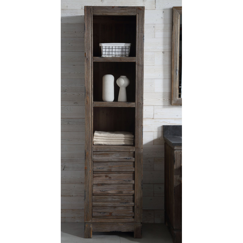 Aubree Solid Wood Freestanding Linen Cabinet