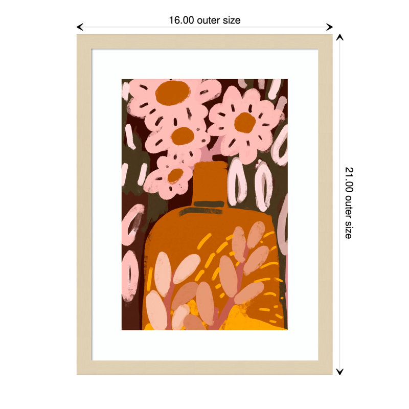 «Pastel Flower Impression No 4» par Treechild - reproduction d'un seul cadre, Brun, H 21 po x l 16 po x P 1 po