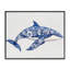 Floral Toile Whale, giclée encadrée, design avec lettres et doublure-350294707-350294706