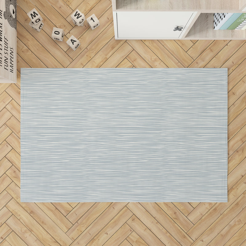 Tapis d'activité Thick N Thin, Rectangle 3 pi x 5 pi, Bleu ardoise / bleu