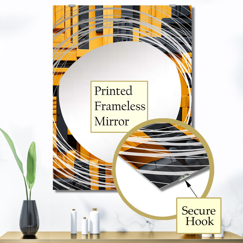 Motif tribal Ndebele - miroir mural tribal africain MIR131870, 40 po x 30 po