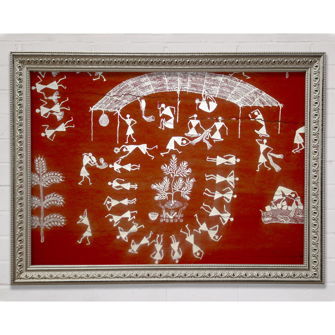 Aborigine Warli Mahabharata - Einzelner Bilderrahmen Kunstdrucke