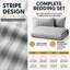 Microfiber Striped Duvet Cover Set with Pillowcases Included-120238771-120238779