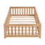 Lit de plancher avec porte, cadre de lit plateforme en bois massif avec clôture, convient au bois de pin-1054555667-1054555664
