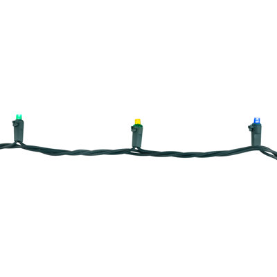 100 lumières de Noël grand angle multicolores à DEL - fil vert 33 pi