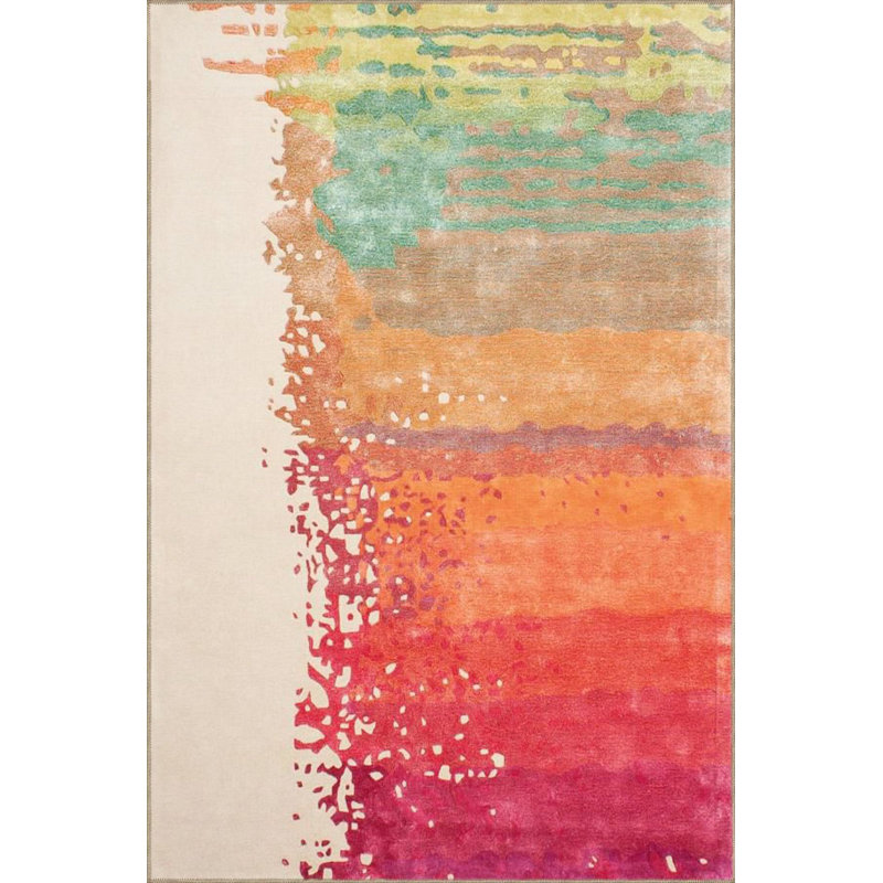 Tapis demi-couleur à motif tissé, Tapis de couloir 3 pi 3 po x 6 pi 7 po inclus