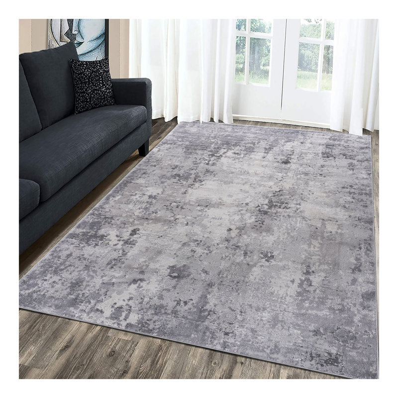 Collection Light Grey / Abstract Area Rug, Rectangle 5'3" x 7'6"