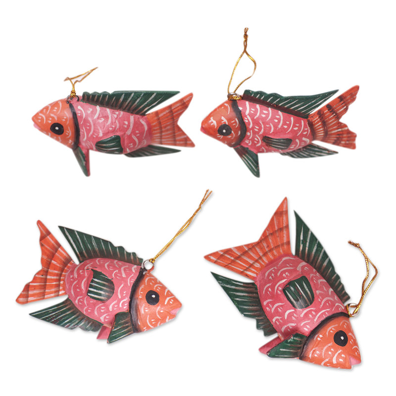 4.7'' Handmade Wood Animals Holiday Shaped Ornament