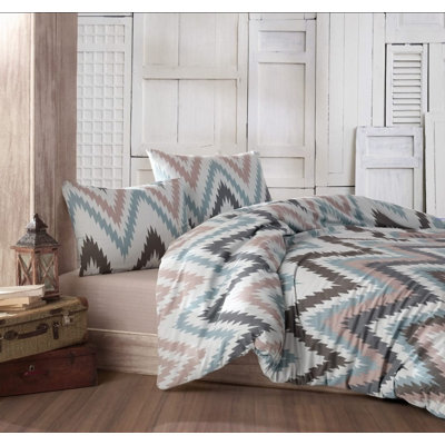 Ensemble de housse de courtepointe de qualité supérieure, très grand, 240 x 86,6 po | 100% coton, contexture de 140 fils | Lavable à la machine, fermeture à boutons | Design élégant blanc, turquoise, rose et noir | Literie douce, durable et élégante pour votre chambre à coucher