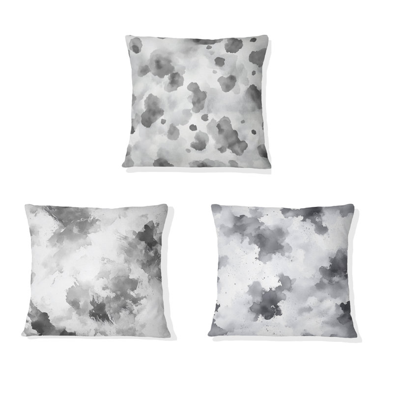 Coussin décoratif Quiet Ink Forms - imprimé noir moderne, H 20 po x l 20 po