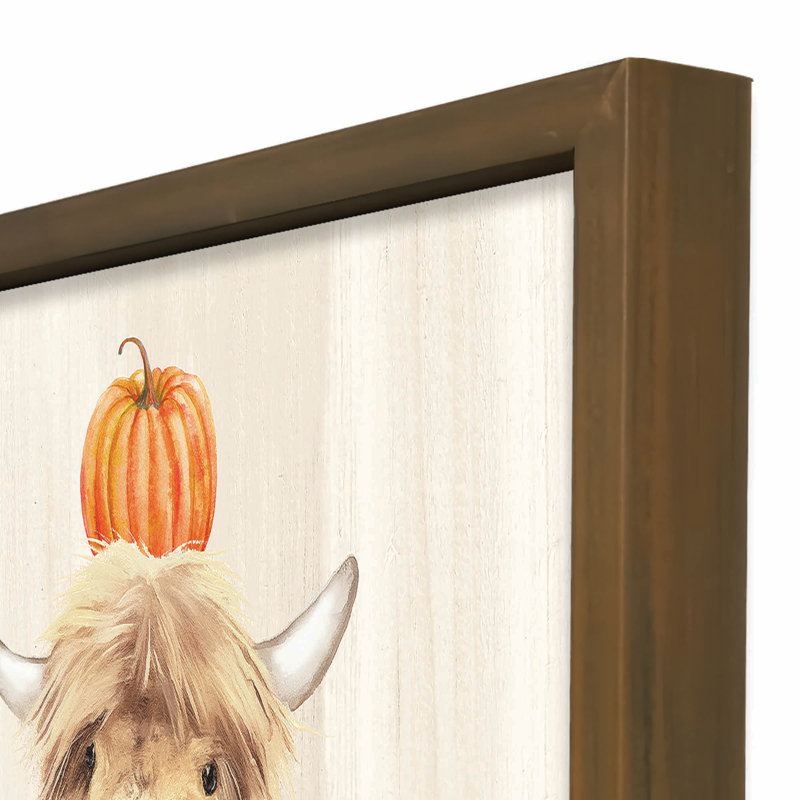 «Autumn Cow Leaf Leaf», reproduction encadrée, Brun