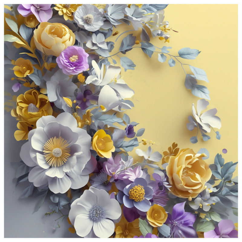 Floral Paper Art Comforter, Simple extra long