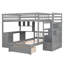 Rangement de bureau double en bois massif avec lit superposé double par RIDGEPOLE Gris-1625028712