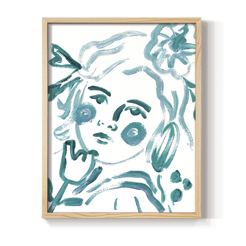 «Budding Flower IV», reproduction encadrée - bois massif, H 21 po x l 17 po