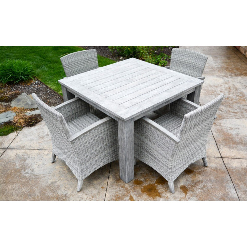 Bella Wicker Outdoor Dining Armchair, Gray, Cast Charcoal