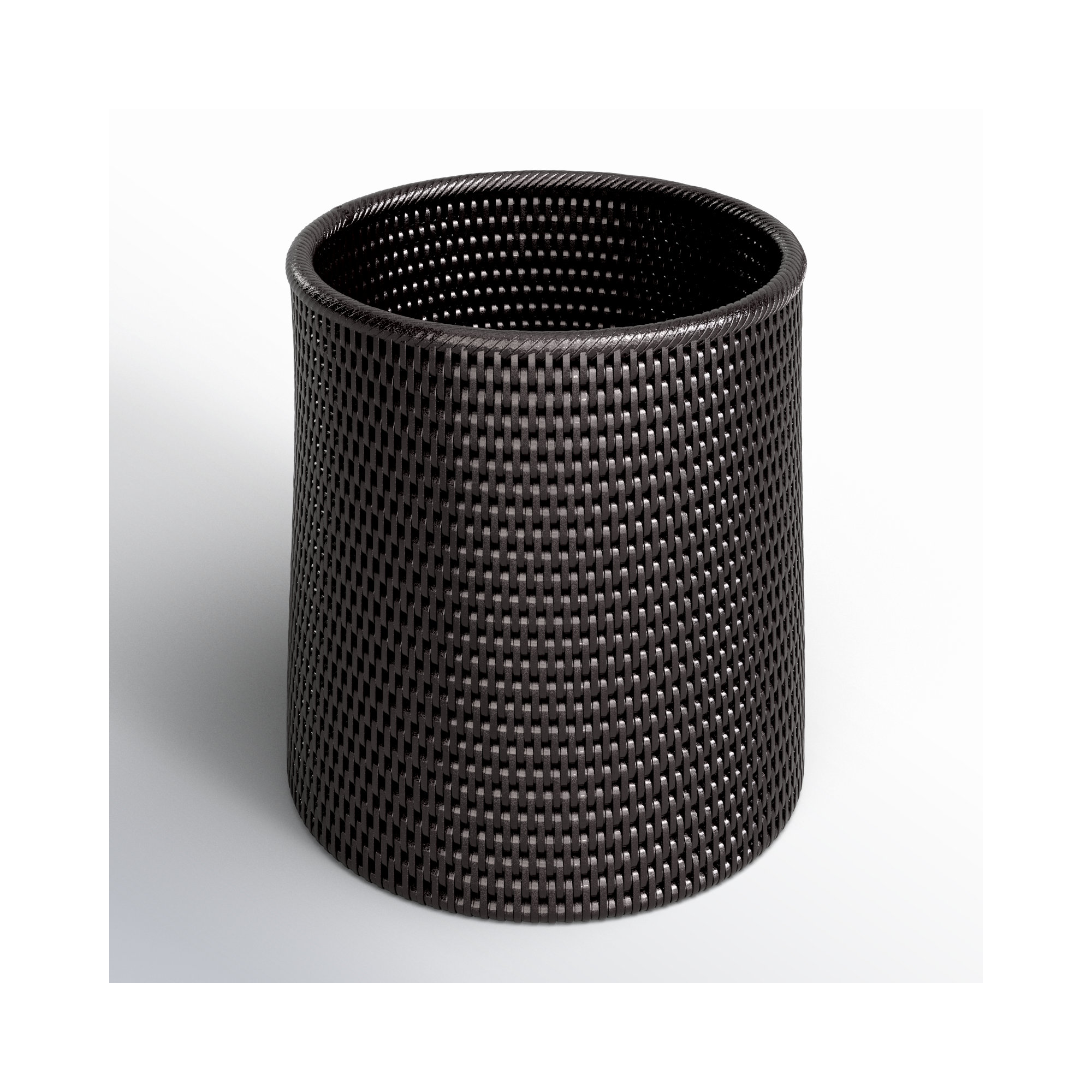 Rael 1.74 gal. Wicker Open Waste Basket , Tudor Black