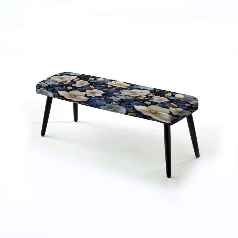 Banc blanc rembourré floral blanc Elegance I