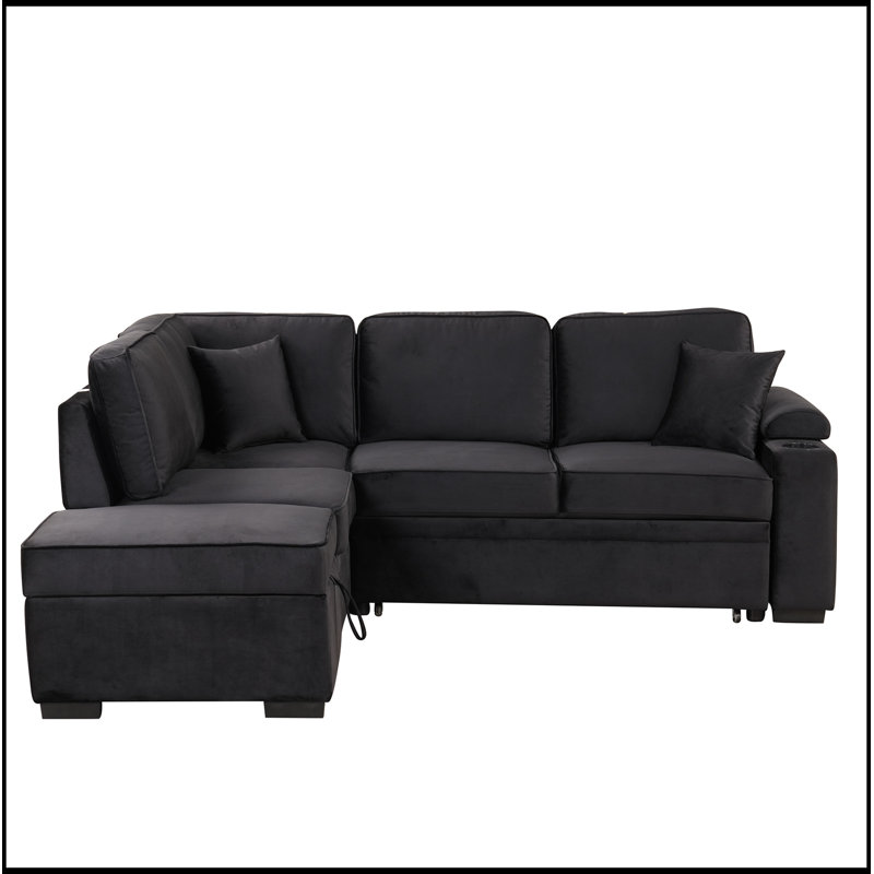 Canapé modulaire en L avec repose-pieds avec rangement