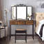 Amaelle Dressing Table with Mirror & Stool Bedroom Industrial Furniture