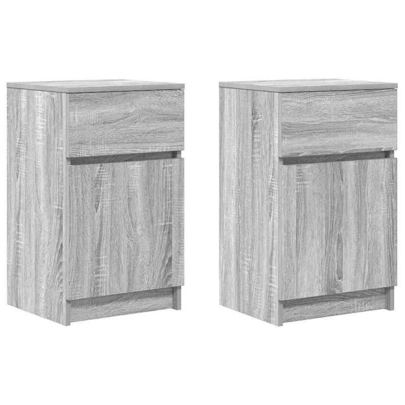 Bedside Cabinets 2 Pcs 39X35x65 Cm Engineered Wood, Grey Sonoma
