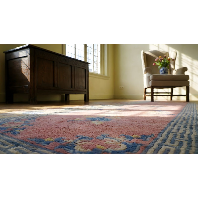 Antique Peking Hallway Runner Wool Pink Rug