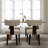 Dining Set, Mid-Century Modern Wooden Table & Upholstered Chair Set For Home, Kitchen, Dining Room-108814405-108814406