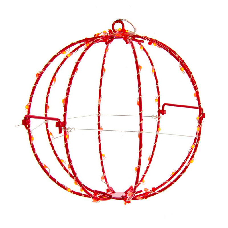 Filet lumineux 36 lumières, H 8 po x l 8 po x P 8 po, Rouge
