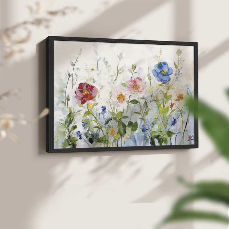 Floral Series-XXX -Framed Print - Restickable, H 11 po x l 14 po, Noir, noir, noir, noir