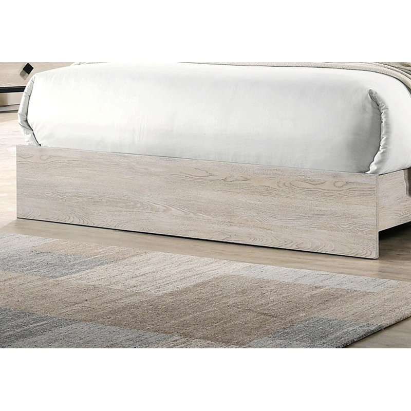 Kipperman Upholstered Platform Bed, California King, Cream/Gray