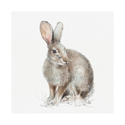 Forest Friends VIII (Hare) by Lisa Audit a Hand Embelished Textured Canvas