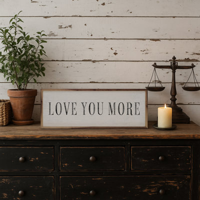 Fenton Love You More capitalisé - impression de cadre photo simple, blanc