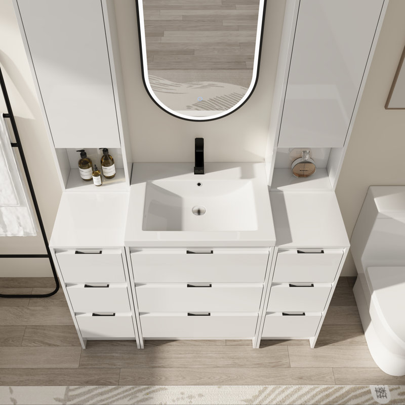 Ensemble de meuble-lavabo élégant 48 po avec 9 tiroirs pour une organisation maximale
