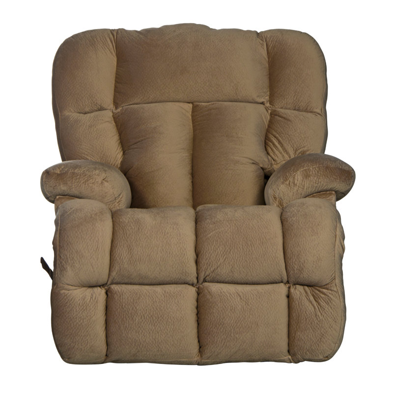 Hults Upholstered Recliner, Camel, Rocker, Manual