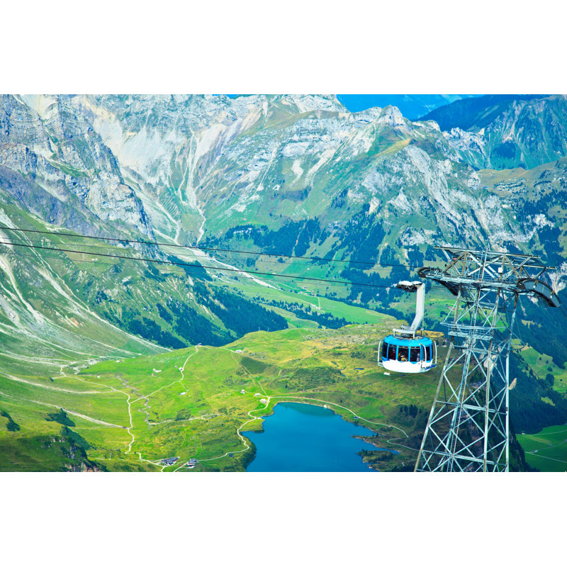 Cable Car In The Alps by SOMATUSCANI - Wrapped Canvas Print, 30cm H x 46cm W