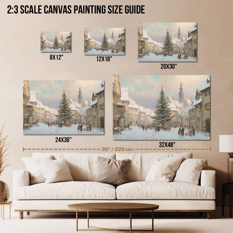 Art mural en toile Winter Town, H 28 po x l 40 po