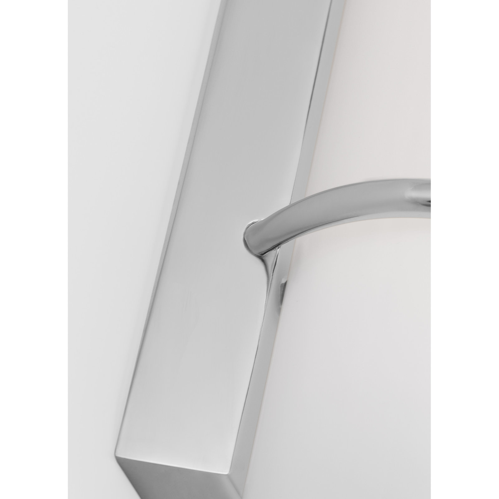 Romaine Single Transparent Dimmable LED Vanity Light, Polished Nickel