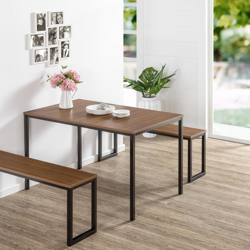 Santrell 4 - Person Dining Set, Black/Rich Brown