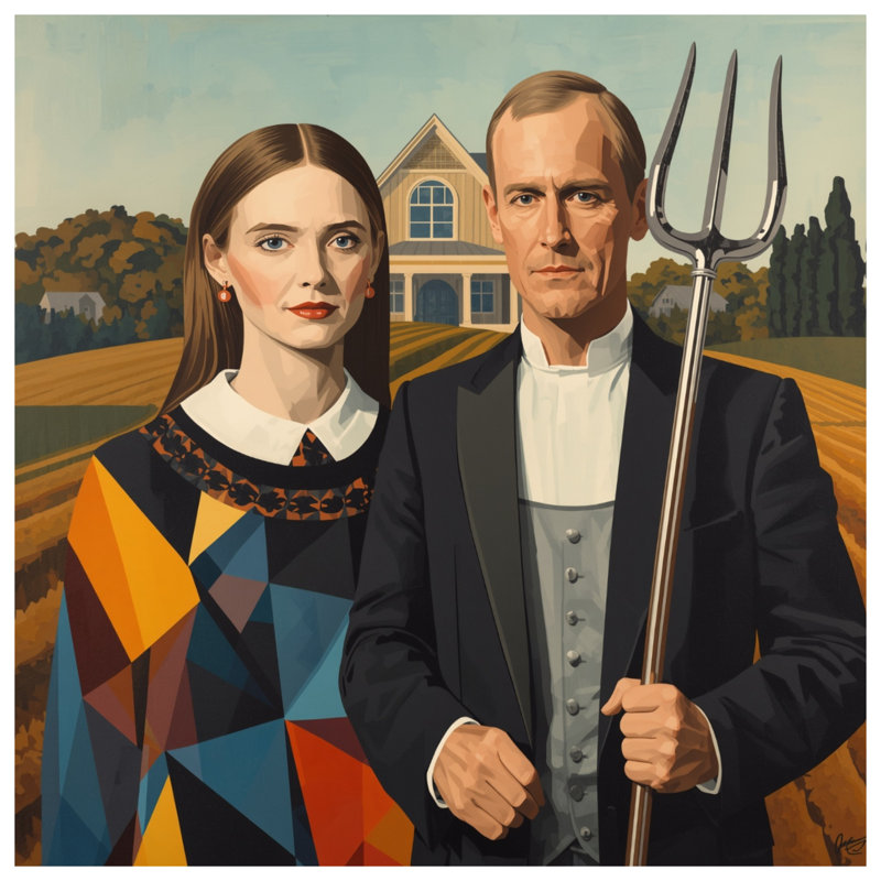 Housses de couette Farmhouse Couple Portrait, Twin