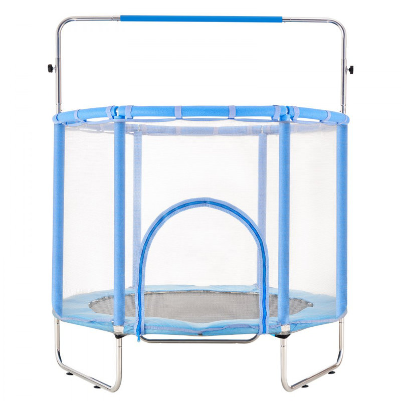 Mini trampoline 55 po pour tout-petits avec filet intérieur et extérieur, Bleu
