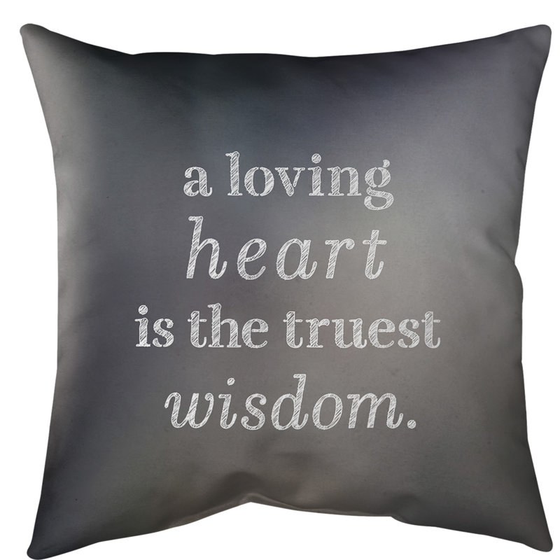 Coussin de sol amour & sagesse, H 36 po x l 36 po, Gris